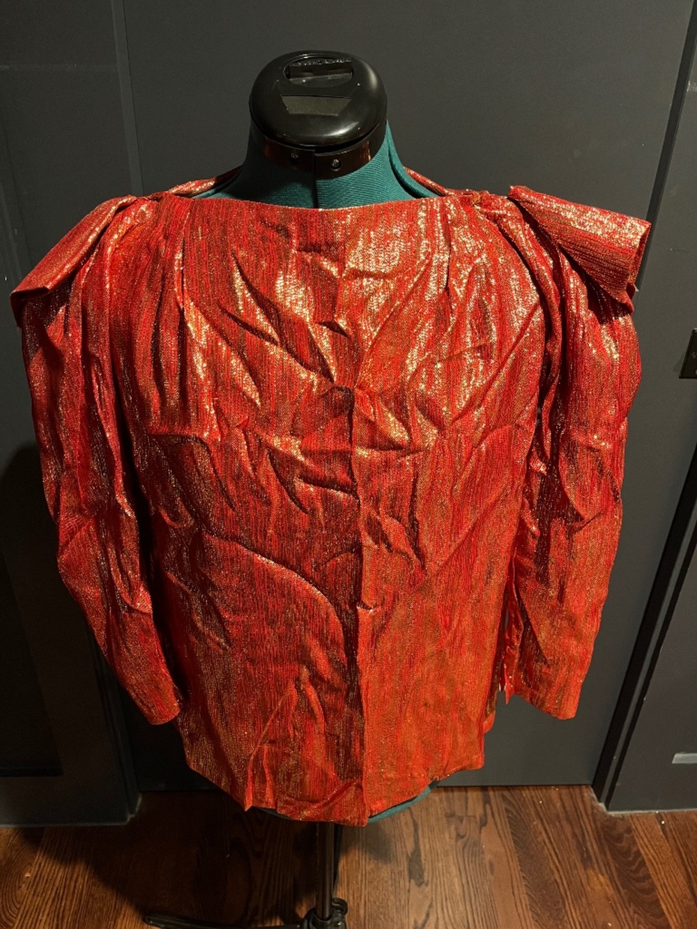 Rare Vintage Renate Von Dorrer Coral Gold Metallic Evening Top 80s Glam